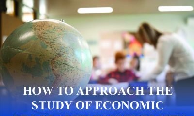 University student studying economic geography using GIS maps and data to understand global economic patterns