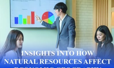 Map highlighting natural resources and their influence on global trade and economic growth