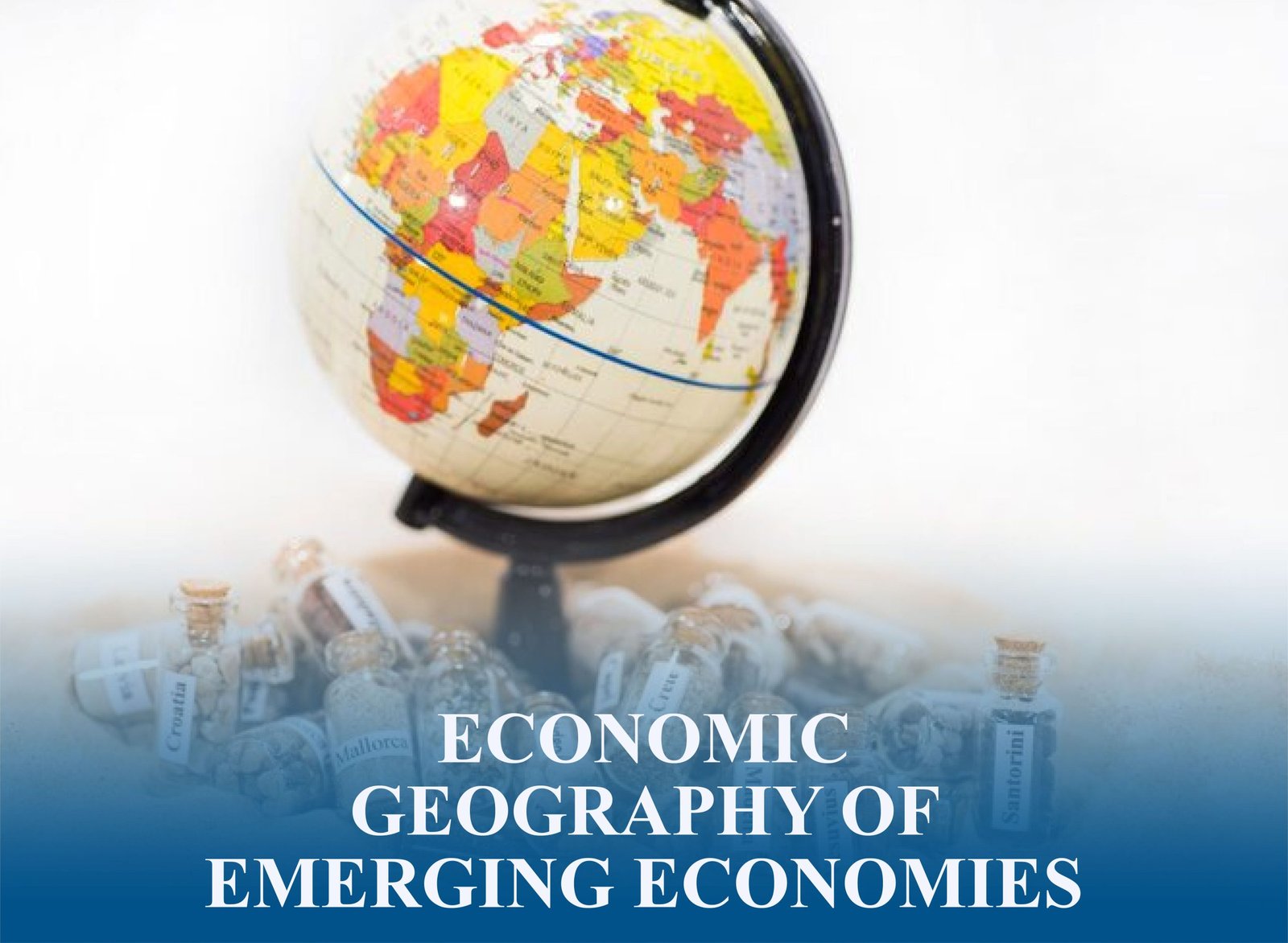Global map highlighting trade zones, urban growth, and resource distribution driving the rise of emerging economies